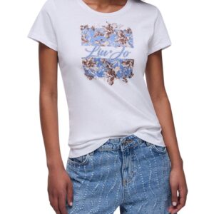 T-shirt con stampa e strass Liu Jo
