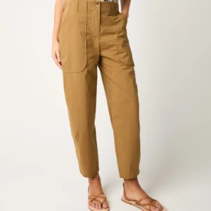 Pantaloni cropped a vita alta ermellino Alessia Santi