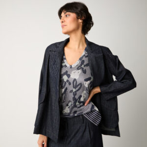 Blazer doppiopetto in denim unico