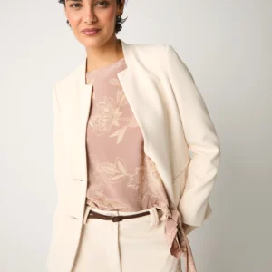 Blazer monopetto con scollo a V champagne Alessia Santi