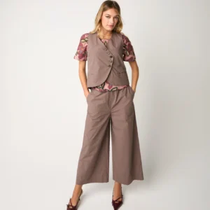 Gilet doppiopetto con tasche cacao Alessia Santi