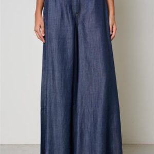 Pantaloni maxi palazzo con elastico effetto denim Kaos