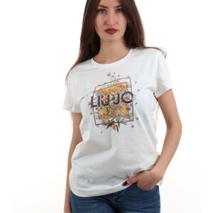 T-shirt con stampa e strass Liu Jo