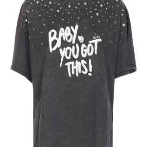 T-shirt con stampa e applicazioni Liu Jo
